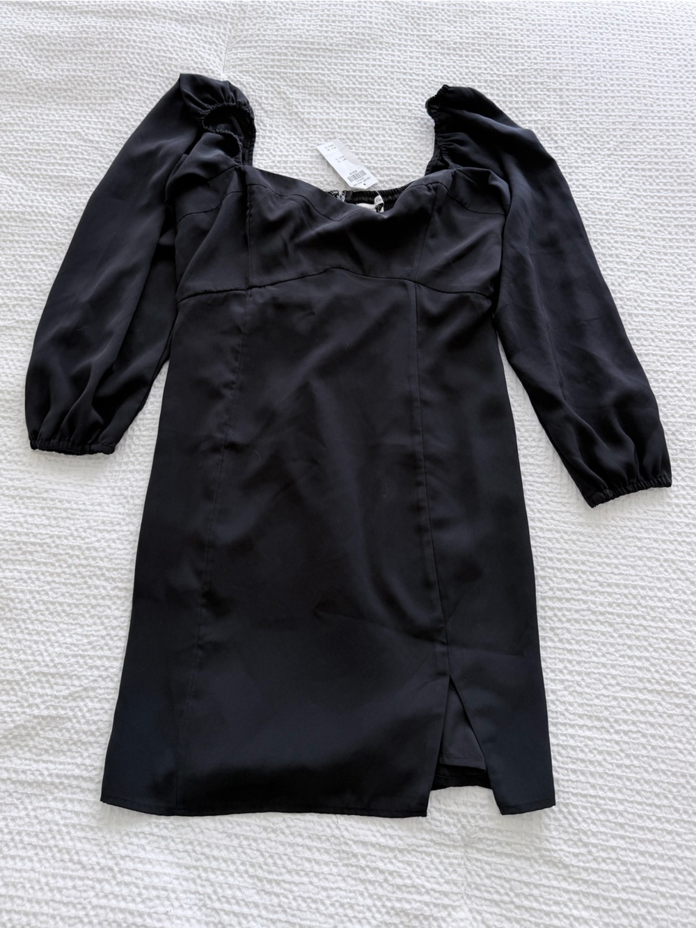 NWT Abercrombie & Fitch Black Long-Sleeve Sweetheart Dress